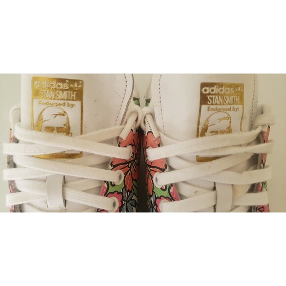 Adidas Stan Smith Womens Leather Originals Floral Print Primegreen Size 10 - Picture 9 of 16